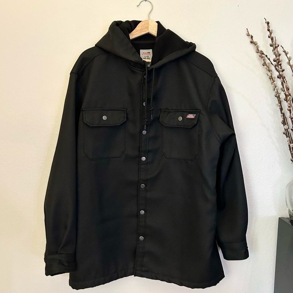 SOLD - Dickies snap front hooded work jacket